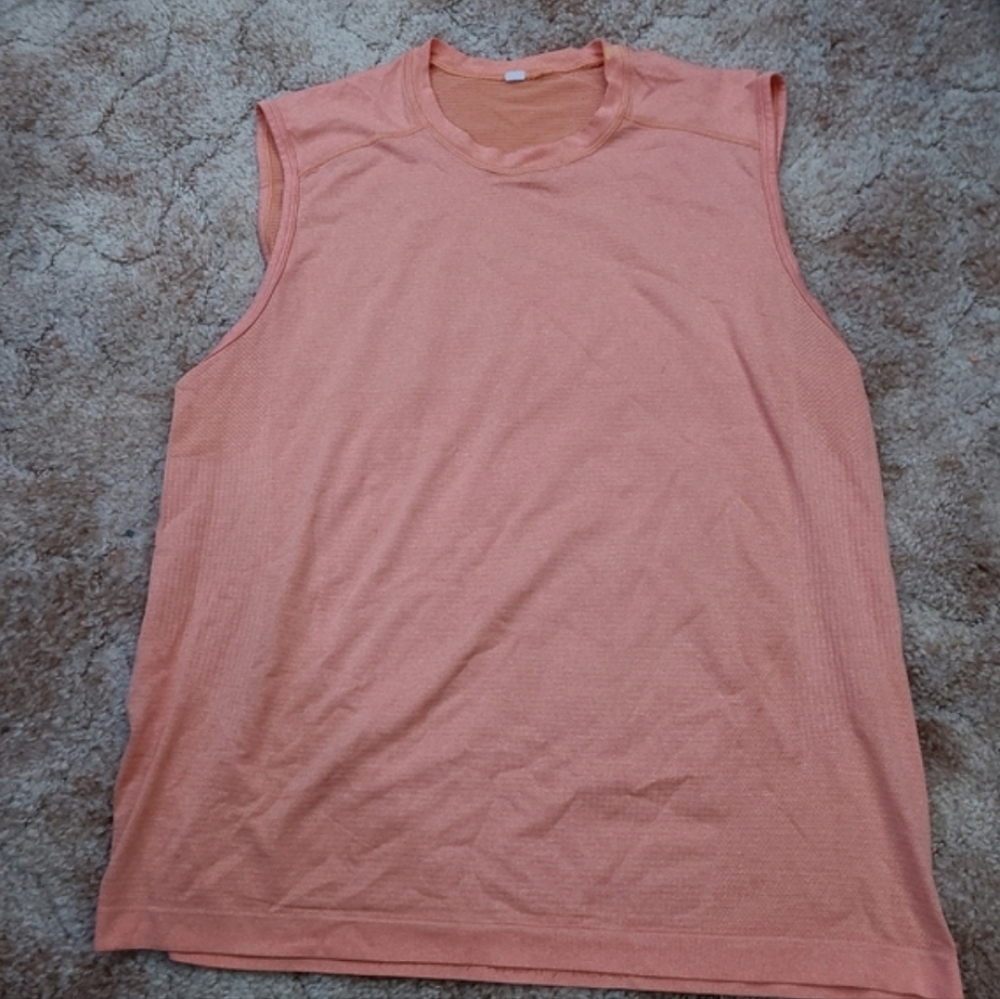 mens lululemon orange tank top